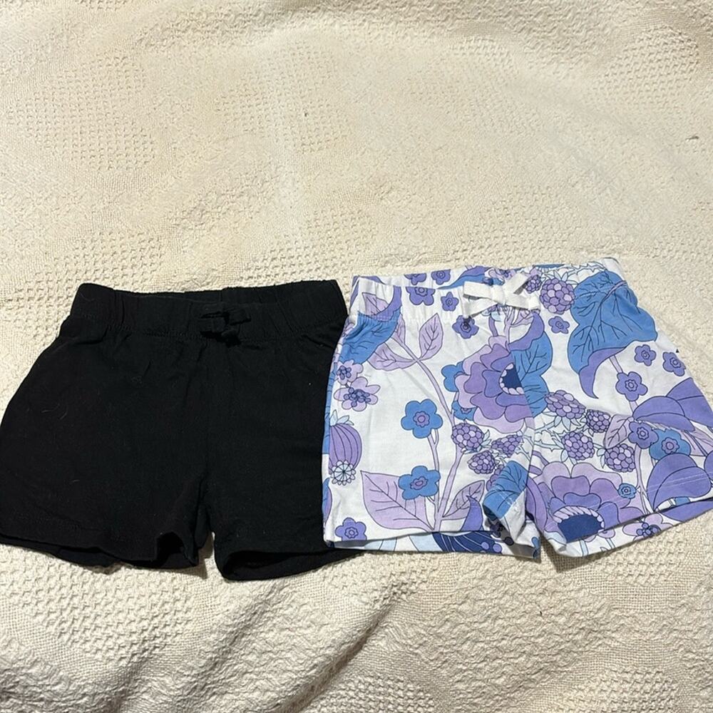 childrens place 5/6 shorts bundle 1 black 1 blue purple white nwot and perfect